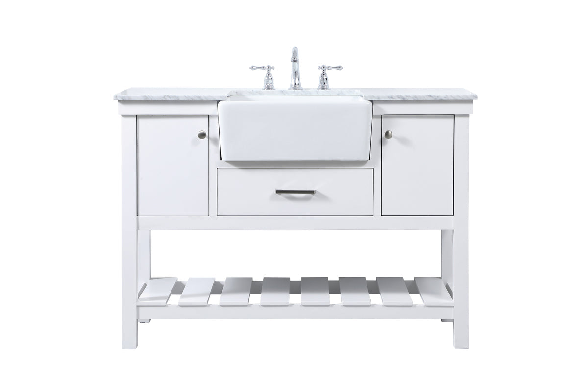 48 inch Single bathroom vanity in white