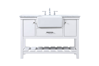 48 inch Single bathroom vanity in white