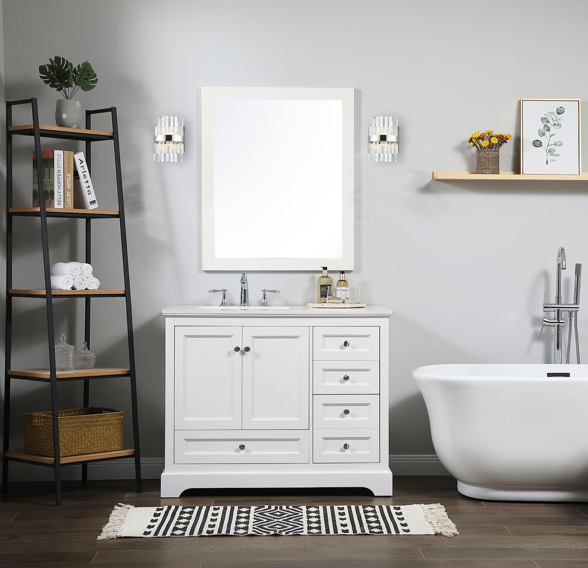 Serephina 8 inch crystal bath sconce in chrome