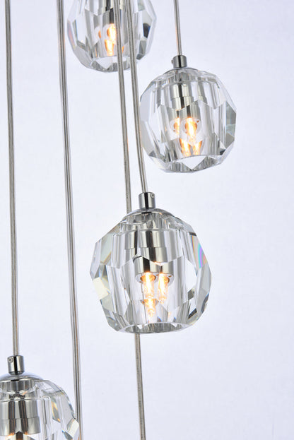 Eren 18 lights chrome pendant