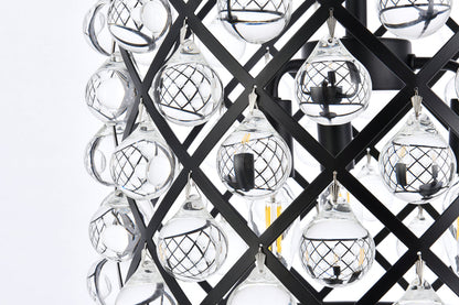 Madison 3 light Matte Black Pendant Clear Royal Cut Crystal