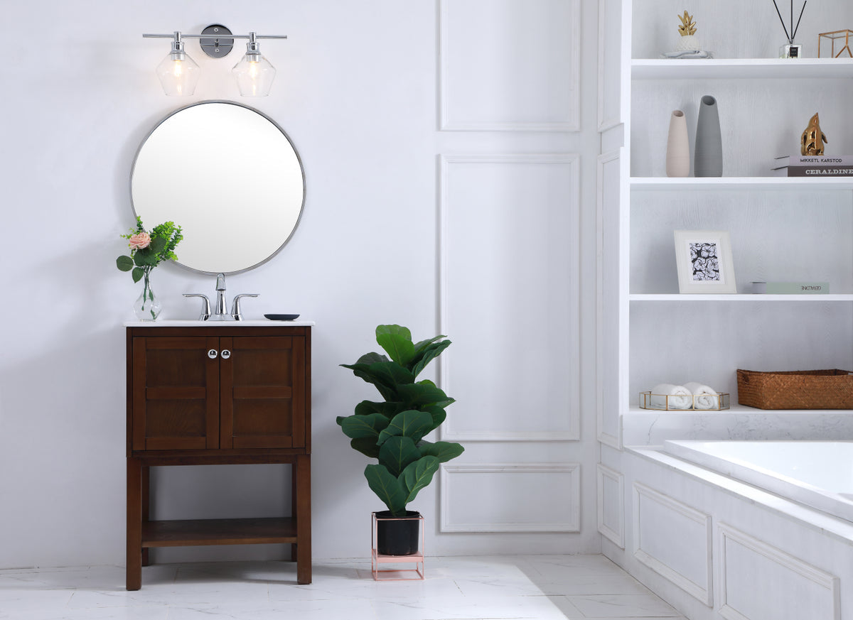 Gene 2 light Chrome and Clear glass Wall sconce