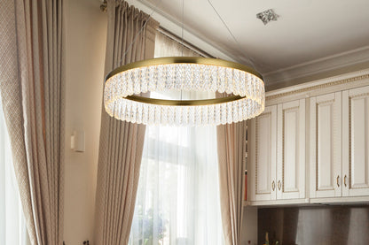 Rune 24 inch Adjustable LED chandelier in Satin Gold