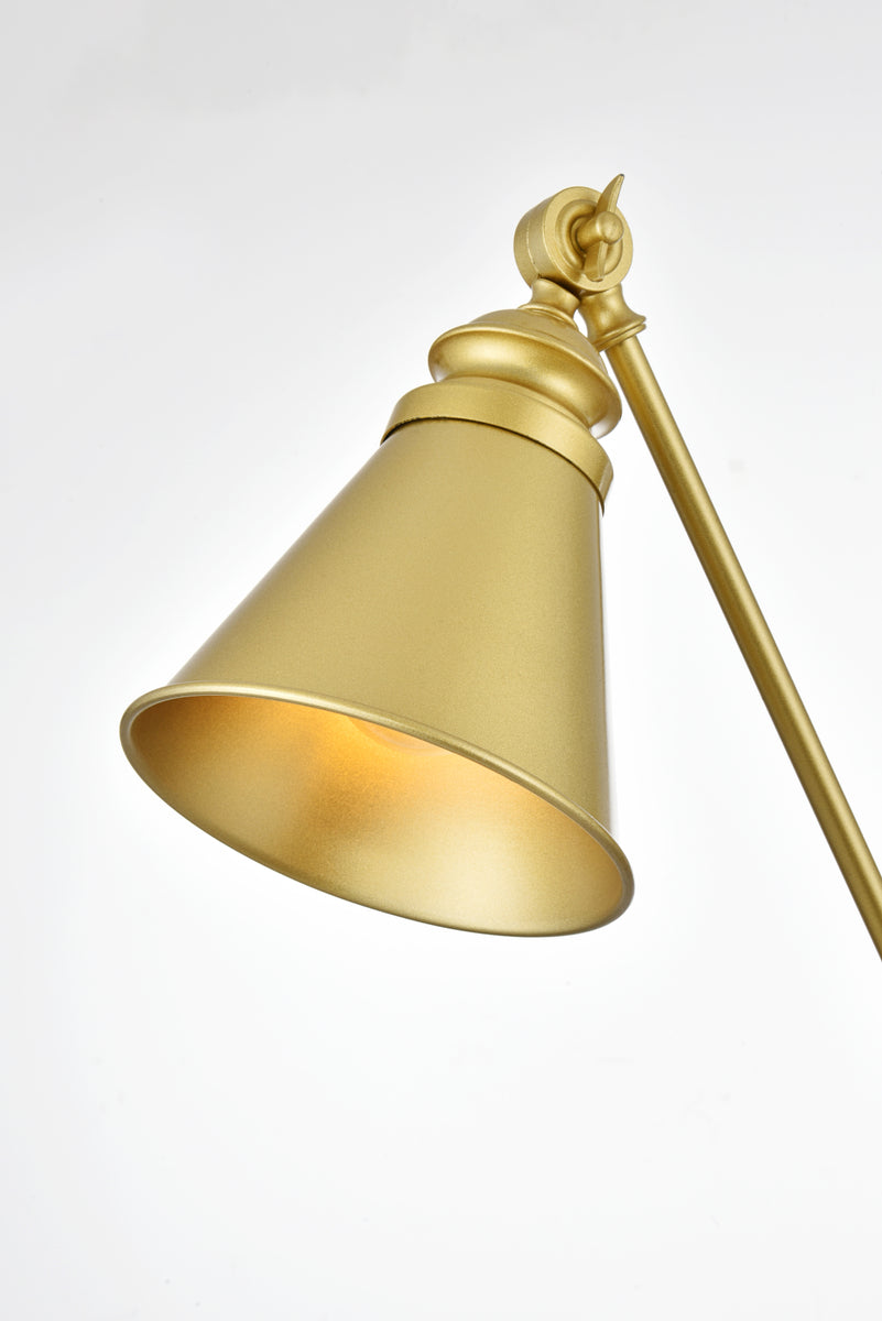 Ledger 1 light Brass swing arm wall sconce
