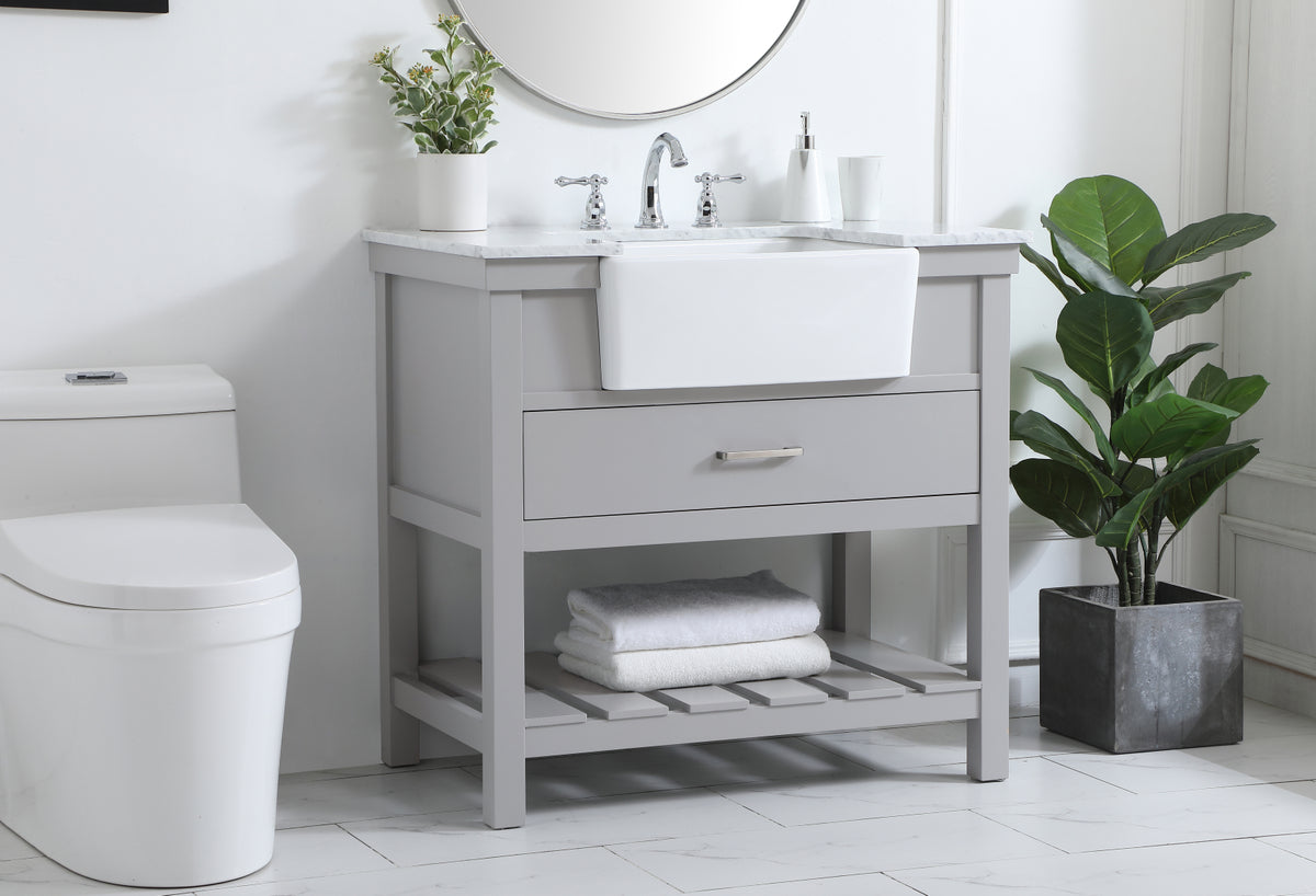 36 inch Single bathroom vanity in grey