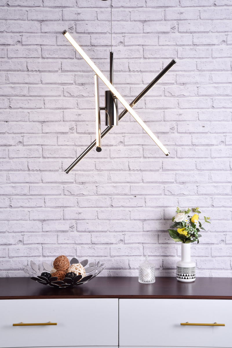 Sonya 3 Light polished Nickel Pendant
