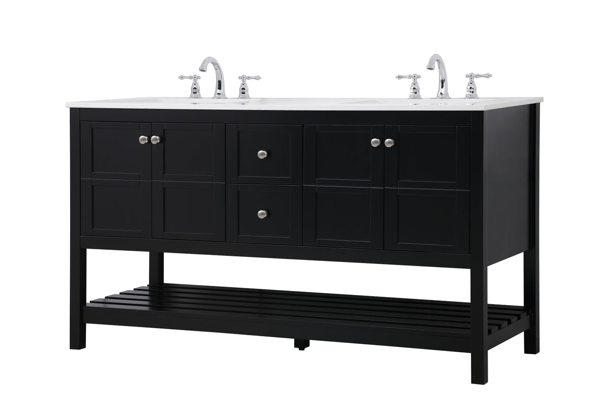 60 inch Single Bathroom Vanity in Black