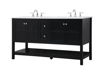 60 inch Single Bathroom Vanity in Black