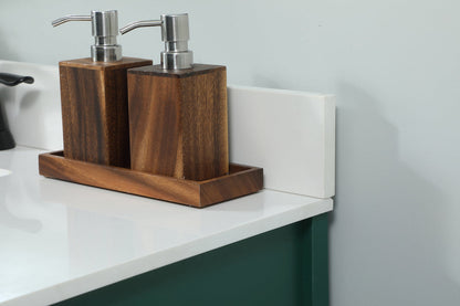 32 inch Single bathroom vanity in green with backsplash