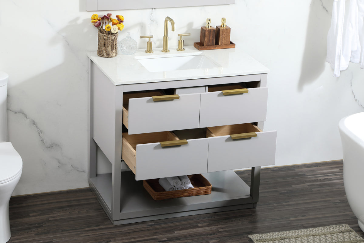 36 inch Single bathroom vanity in grey