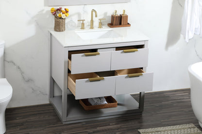 36 inch Single bathroom vanity in grey