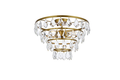 Ella 16 inch flush mount in brass