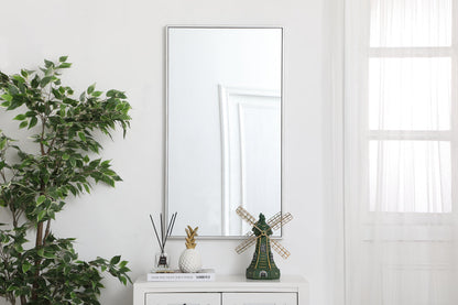 Metal frame rectangle mirror 20 inch in silver