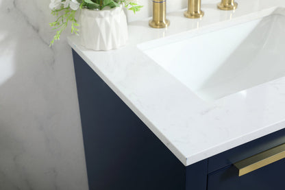 24 inch Single bathroom vanity in blue