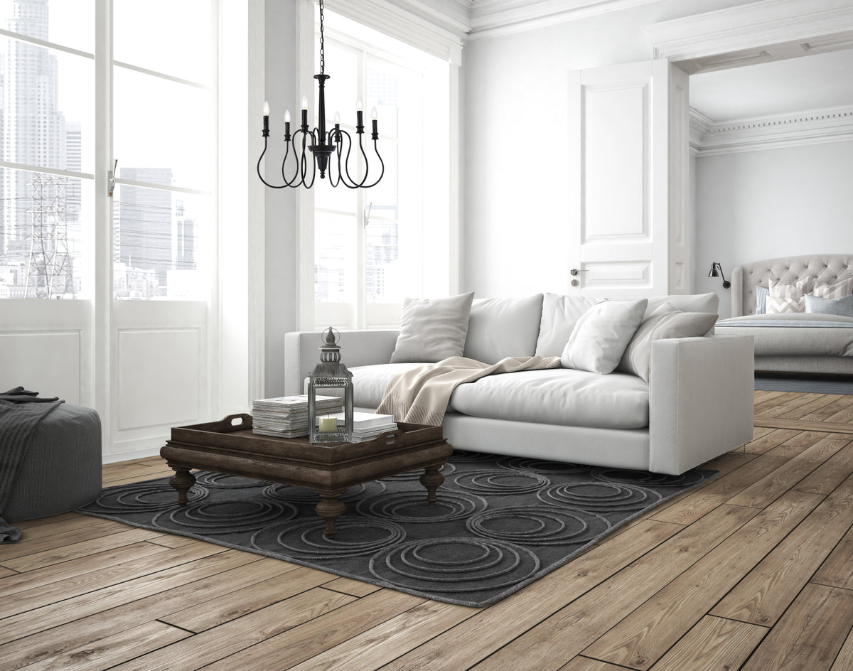 Flynx 6 lights pendant in black