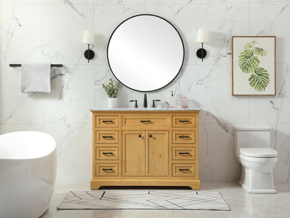 48 inch Single bathroom vanity in natural wood