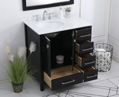 32 inch Single Bathroom Vanity in Black