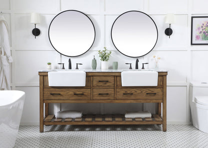 72 inch double bathroom vanity in driftwood