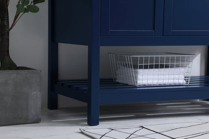 42 inch Single Bathroom Vanity in Blue with Backsplash