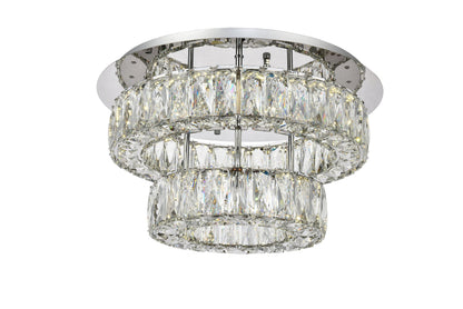 Monroe LED light Chrome Flush Mount Clear Royal Cut Crystal