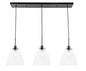 Frey 3 light Black and Clear glass pendant