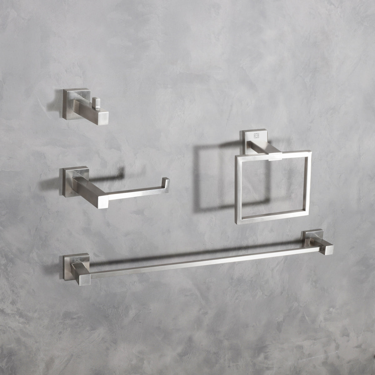 Isla 4-Piece Bathroom Hardware Set in Brushed Nickel