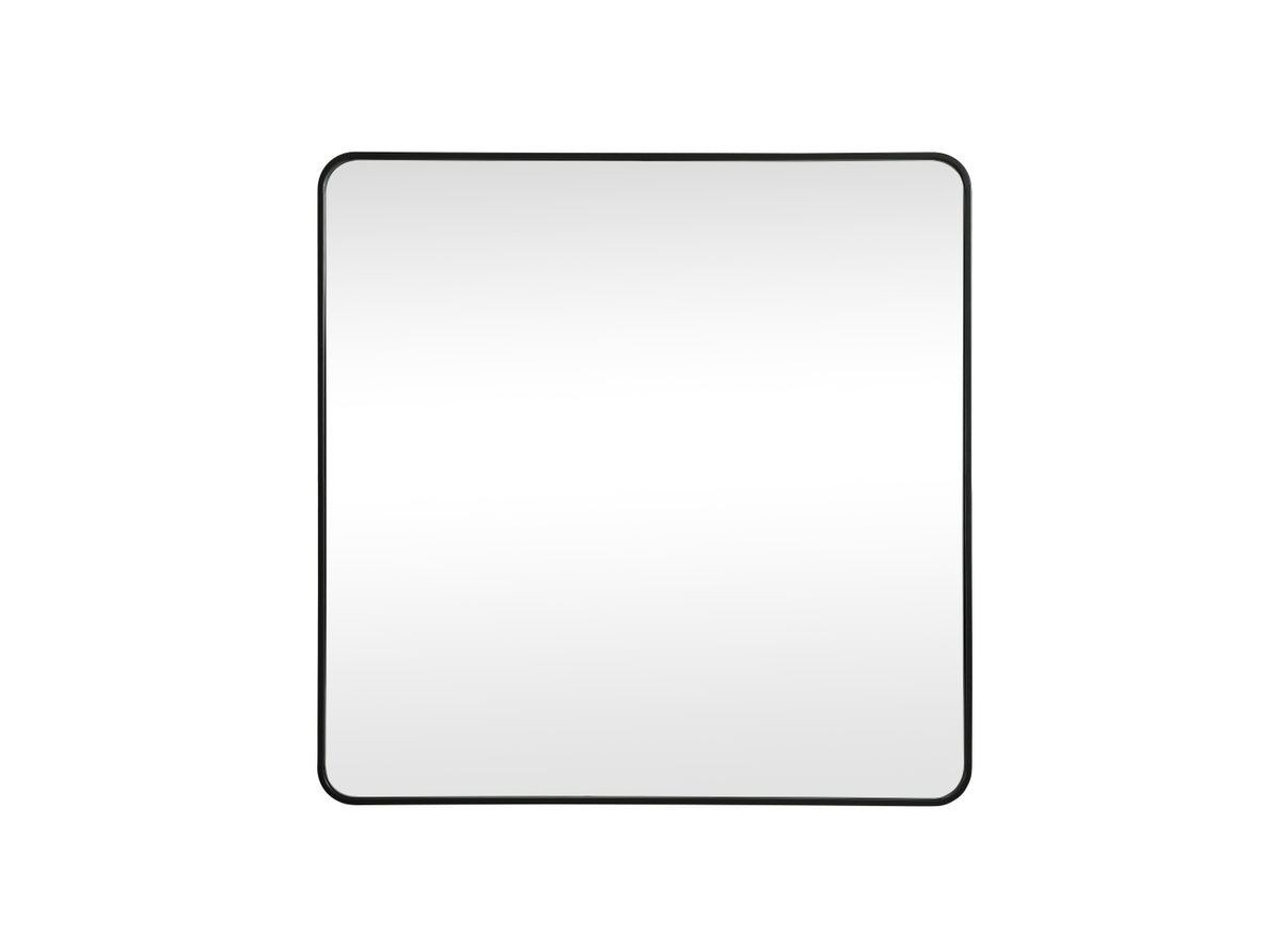 Soft corner metal square mirror 42x42 inch in Black
