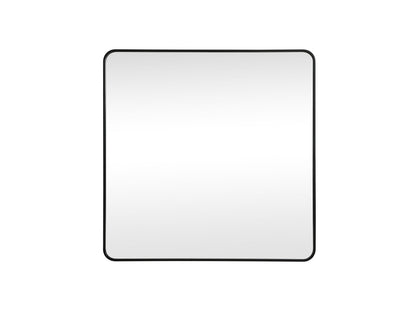 Soft corner metal square mirror 42x42 inch in Black