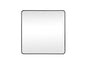 Soft corner metal square mirror 42x42 inch in Black