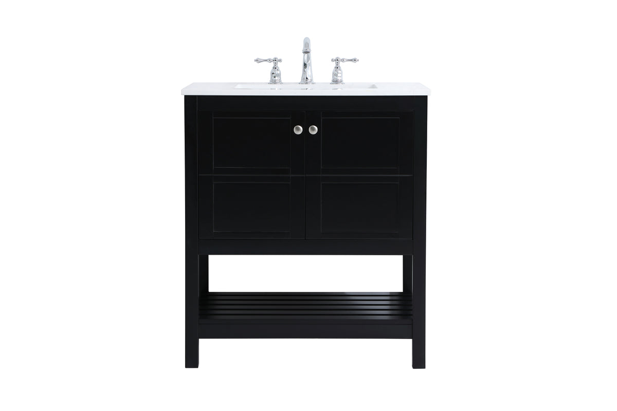 30 inch Single Bathroom Vanity in Black