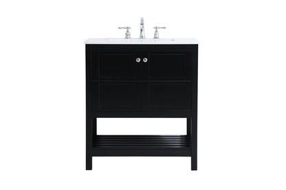 30 inch Single Bathroom Vanity in Black