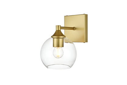 Foster 1 light Brass and Clear Bath Sconce
