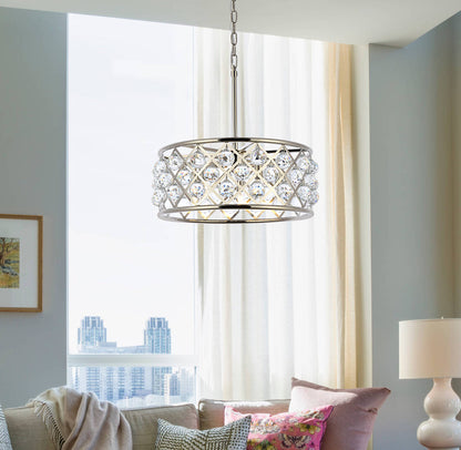 Madison 5 light polished Nickel Chandelier Clear Royal Cut Crystal