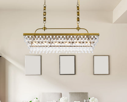 Nordic 40 inch rectangle pendant in brass