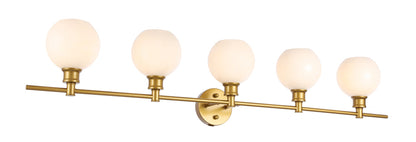 Collier 5 light Brass and Frosted white glass Wall sconce