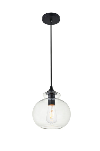 Destry 1 Light Black Pendant With Clear Glass