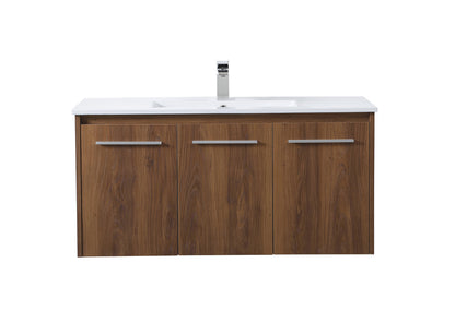 40 inch  Single Bathroom Floating Vanity in Walnut Brown