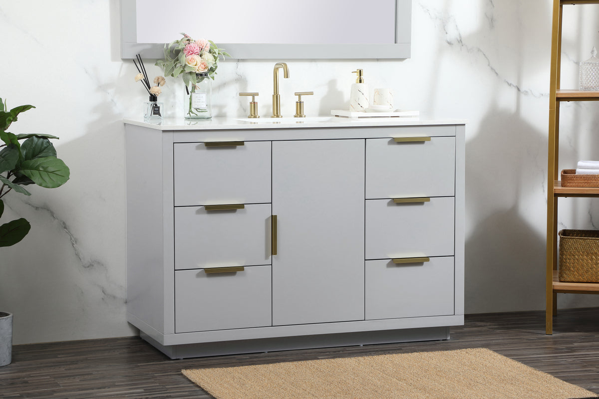 48 inch Single bathroom vanity in grey