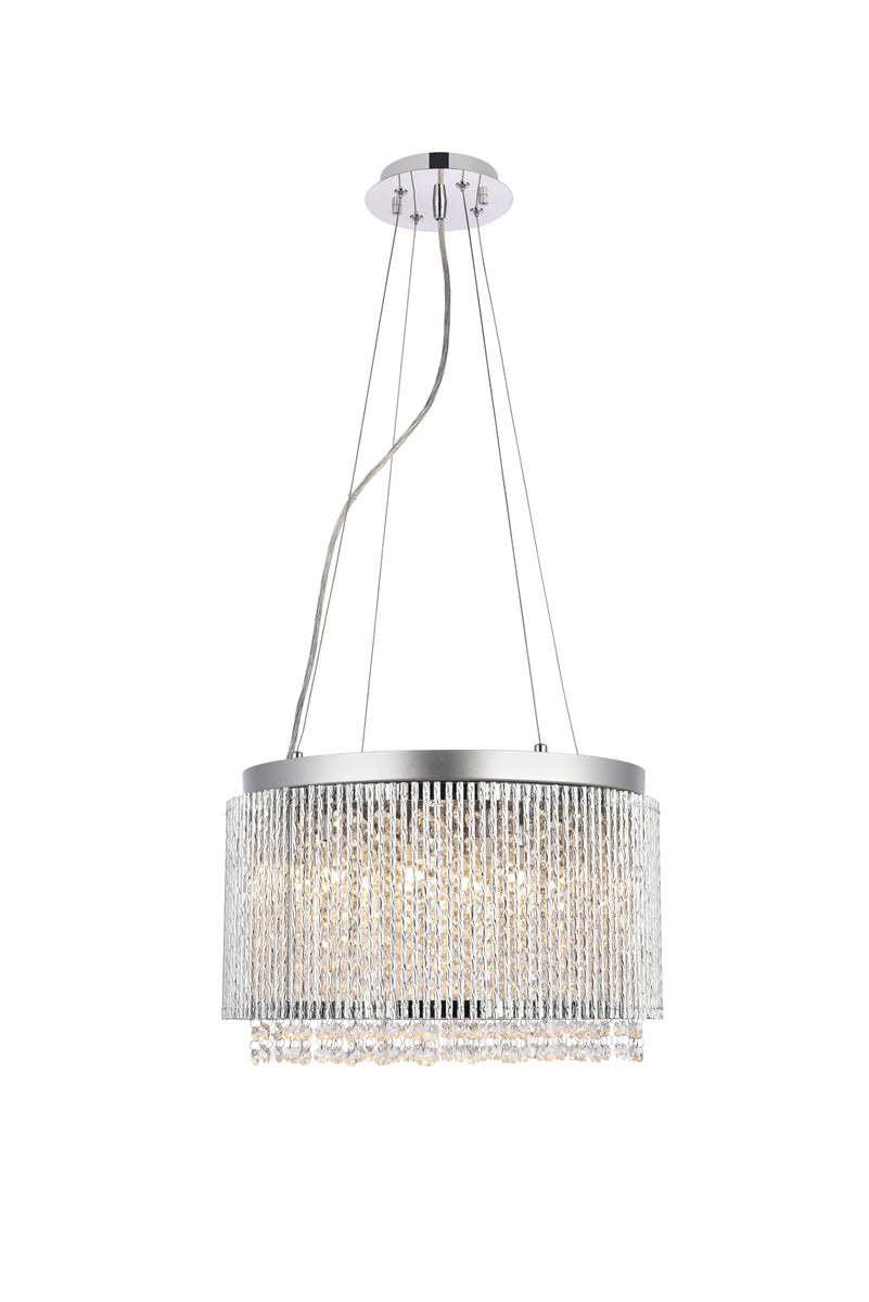 Influx 10 light Chrome Pendant Clear Royal Cut Crystal