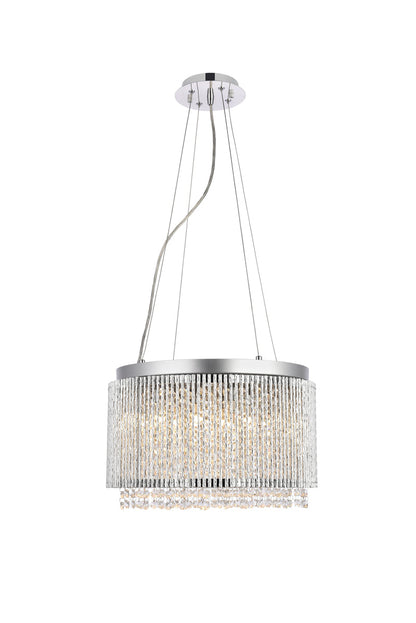 Influx 10 light Chrome Pendant Clear Royal Cut Crystal