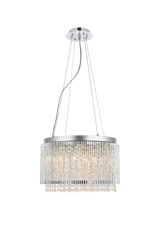 Influx 10 light Chrome Pendant Clear Royal Cut Crystal