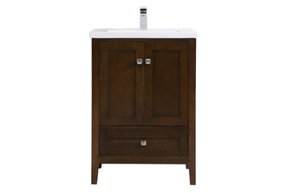 24 In. Single Bathroom Vanity Set In Antique Coffee