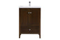 24 In. Single Bathroom Vanity Set In Antique Coffee
