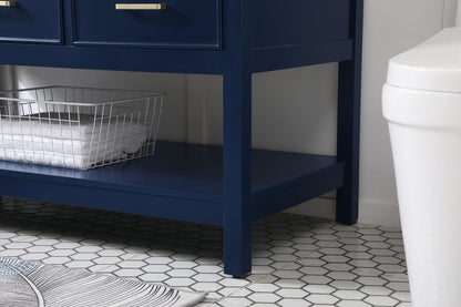 48 inch Single bathroom vanity in blue