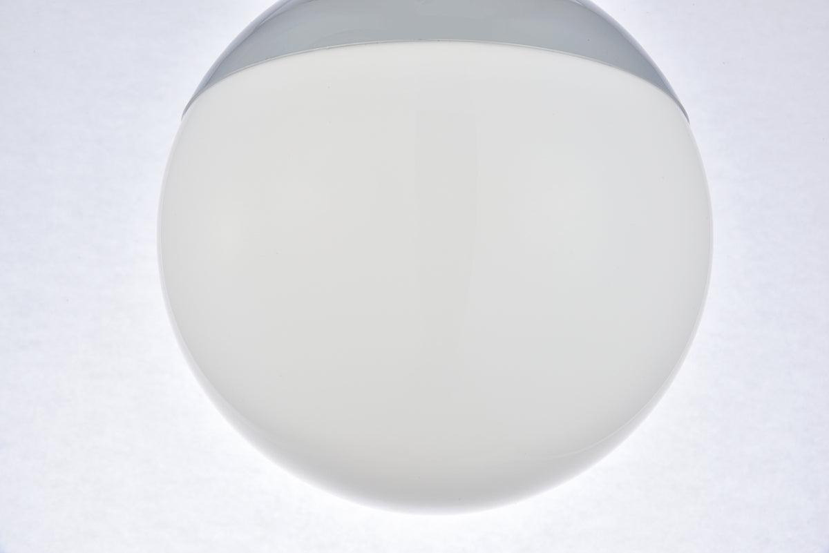 Eclipse 1 Light Chrome Pendant With Frosted White Glass