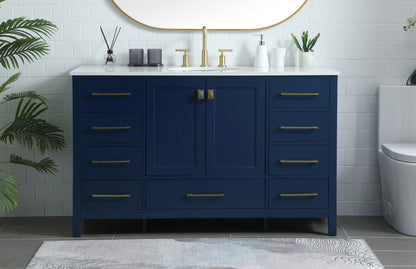 54 Inch SIngle Bathroom Vanity In Blue