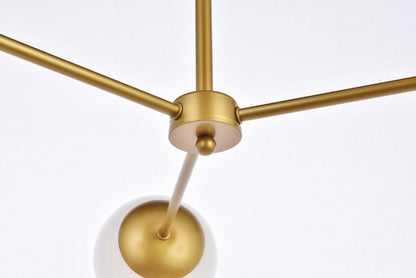 Briggs 32 inch pendant in brass with white shade