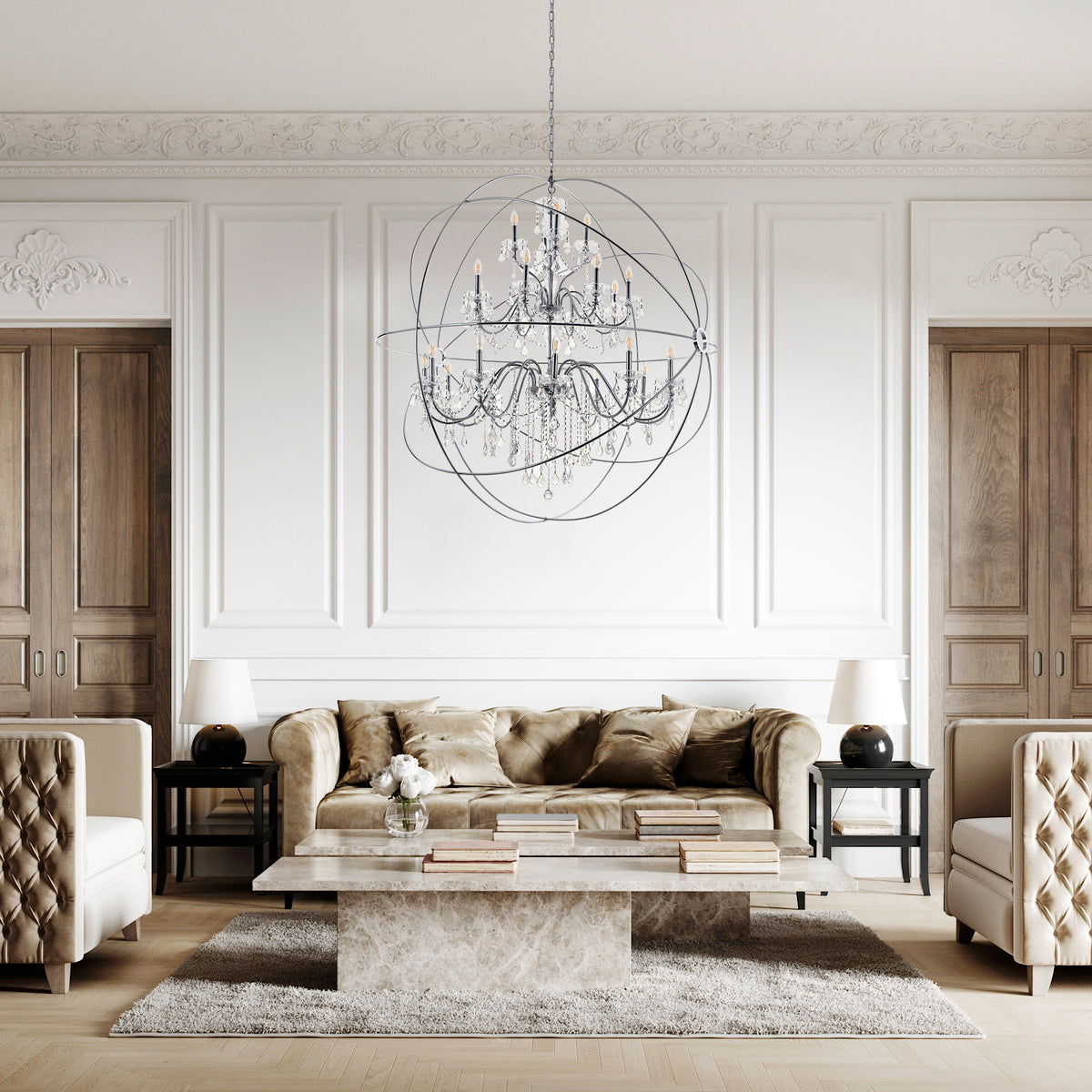 Cordelia 24 Light Chrome Crystal Pendant