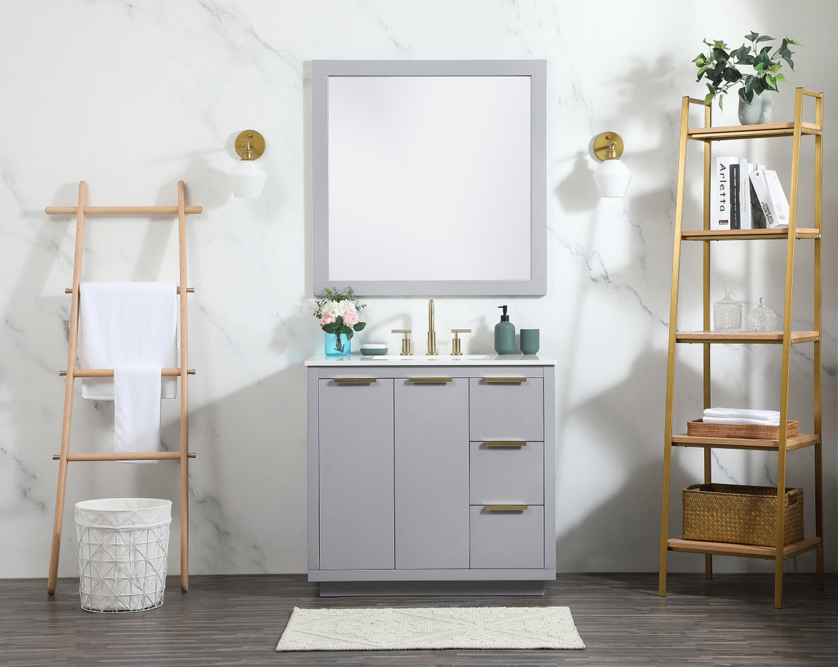 36 inch Single bathroom vanity in grey
