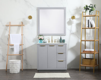 36 inch Single bathroom vanity in grey